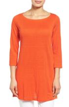 Women's Eileen Fisher Bateau Neck Organic Linen Tunic, Size - Orange