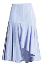 Women's Nordstrom Signature Asymmetrical Stripe Cotton Skirt - Blue