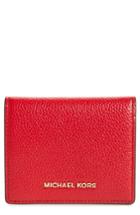 Women's Michael Michael Kors Mercer Leather Rfid Card Holder - Brown