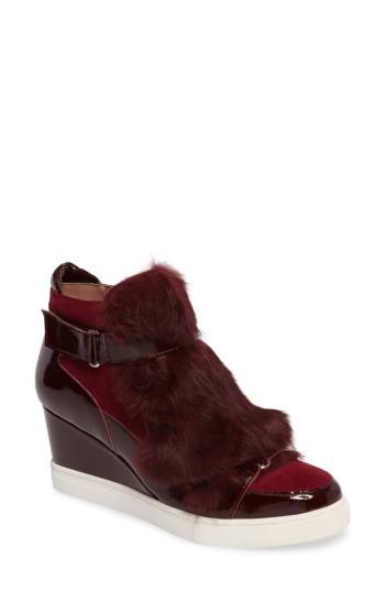 Women's Linea Paolo Frisky Wedge Sneaker M - Burgundy