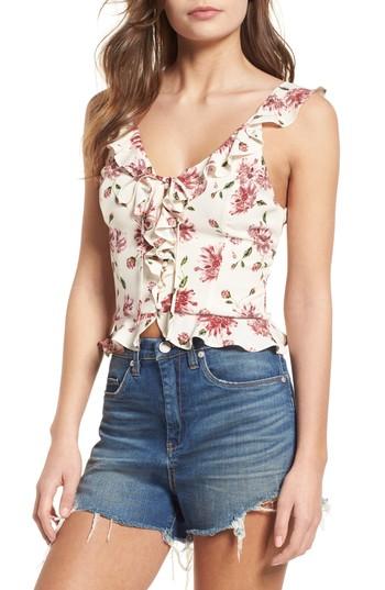 Women's Astr The Label Ruffle Button Down Top - Pink