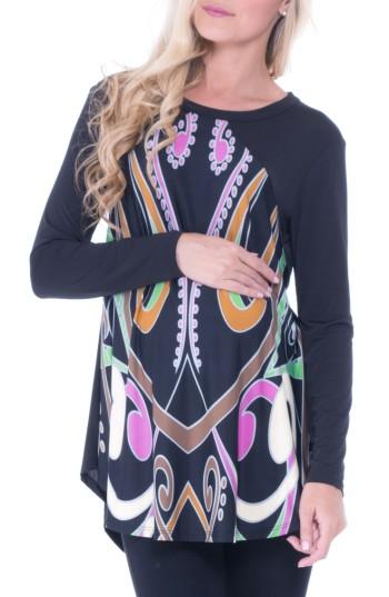 Women's Olian Graphic Raglan Maternity Top