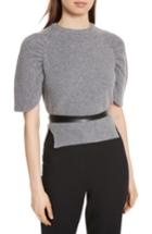 Women's Red Valentino Belted Carded Wool Sweater - Grey