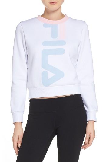 Women's Fila Mona Logo Crop Sweatshirt - White