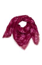 Women's Alexander Mcqueen Skull Print Modal & Silk Scarf, Size - Purple