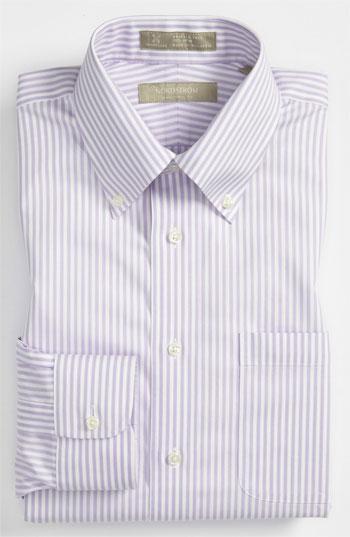Nordstrom Smartcare Traditional Fit Dress Shirt Lavender Stripe