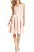 Women's Gal Meets Glam Collection Slub Stripe Fit & Flare Dress (similar To 14w) - Pink