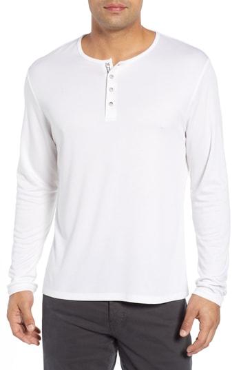 Men's Stone Rose Trim Fit Henley, Size - White