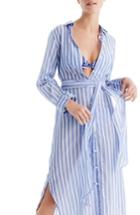 Women's J.crew Stripe Cover-up Tunic, Size - Blue