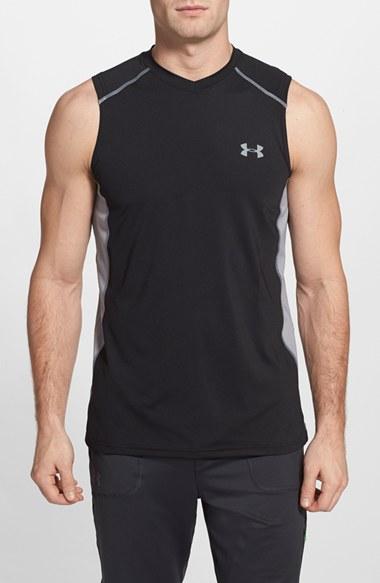 Men's Under Armour 'raid' Heatgear Fitted Tank Top, Size - Black