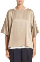 Women's Lafayette 148 New York Abbot Silk Blouse - Brown
