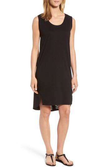 Petite Women's Caslon Shirttail Hem Tank Dress P - Black