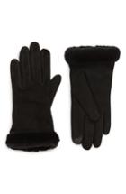 Women's Ugg Classic Touchscreen Compatible Gloves With Genuine Shearling Trim - Black
