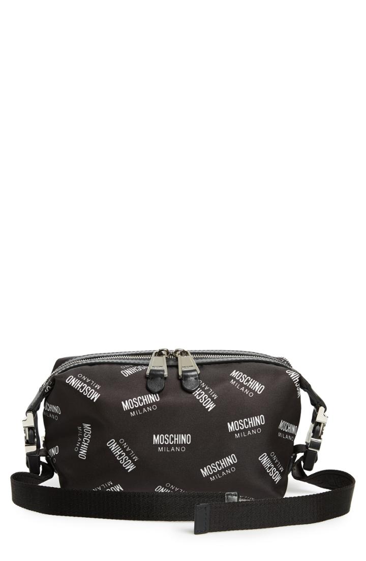 Moschino Allover Logo Nylon Fanny Pack -
