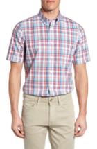 Men's Nordstrom Men's Shop Smartcare(tm) Regular Fit Plaid Sport Shirt, Size - White