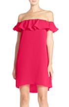 Women's A By Amanda 'joanna' Ruffle Off-the-shoulder Shift Dress - Purple