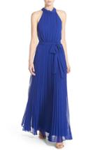 Women's Eliza J Pleated Chiffon Maxi Dress - Blue