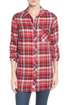 Women's Kut From The Kloth Collin Plaid Flannel Shirt - Red