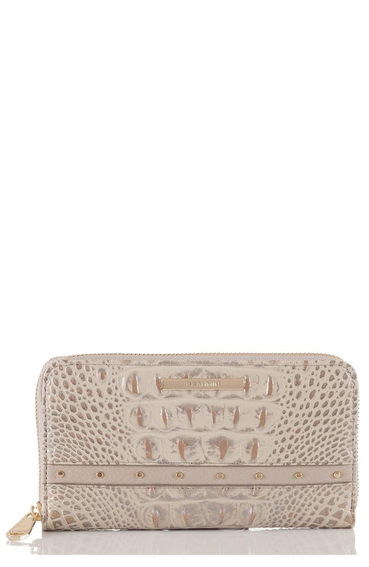 Women's Brahmin Suri Croc Embossed Leather Wallet - Ivory