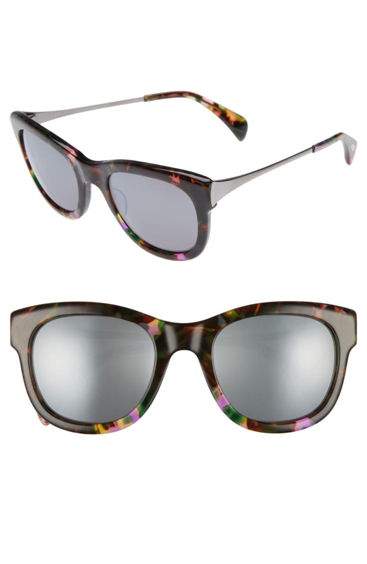 Women's Salt Billingsley 53mm Polarized Square Sunglasses - Tropical Flower