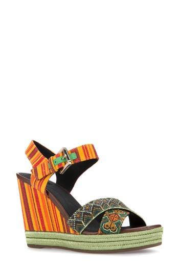 Women's Geox Janira 15 Wedge Sandal Us / 35eu - Green