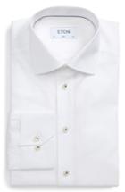 Men's Eton Slim Fit Solid Poplin Dress Shirt - White