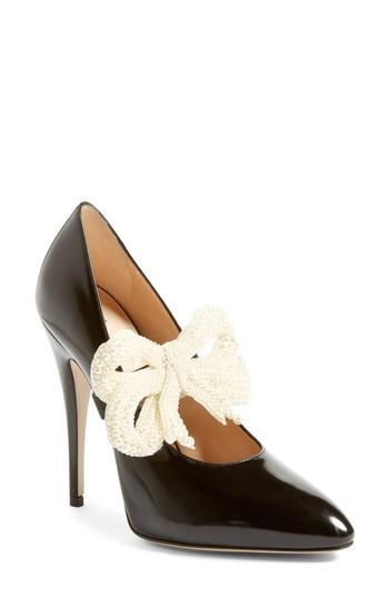 Women's Gucci Elaisa Bow Pump .5us / 37.5eu - Black