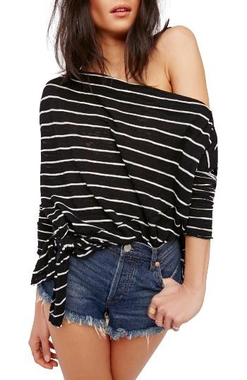 Women's Free People Love Lane One-shoulder Tee - Black