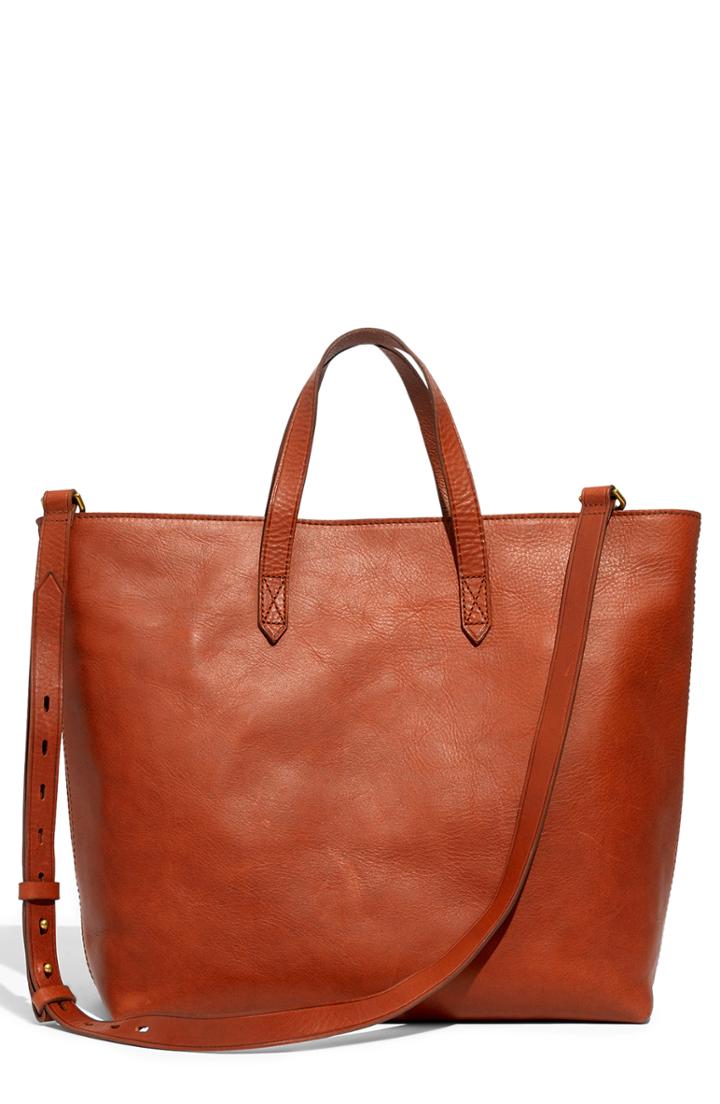 Madewell Zip Top Transport Leather Carryall - Brown