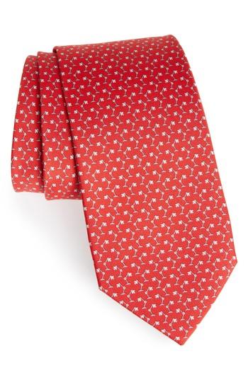 Men's Salvatore Ferragamo Lamp Print Tie, Size - Red