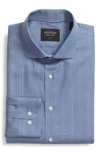 Men's Nordstrom Men's Shop Trim Fit Plaid Dress Shirt 34/35 - Blue