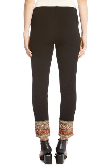 Women's Karen Kane Piper Ribbon Border Ankle Pants - Black