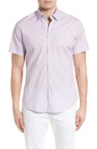 Men's Stone Rose Slim Fit Diamond Print Sport Shirt (s) - Purple
