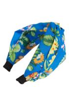 Cara Floral Print Headband, Size - Blue