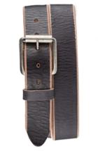Men's Bill Adler 1981 'jelly Bean' Raw Edge Leather Belt - Black