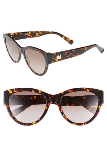 Women's Max Mara Flat Iii 55mm Cat Eye Sunglasses - Havana Black