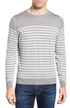 Men's John Smedley Stripe Sweater - Grey