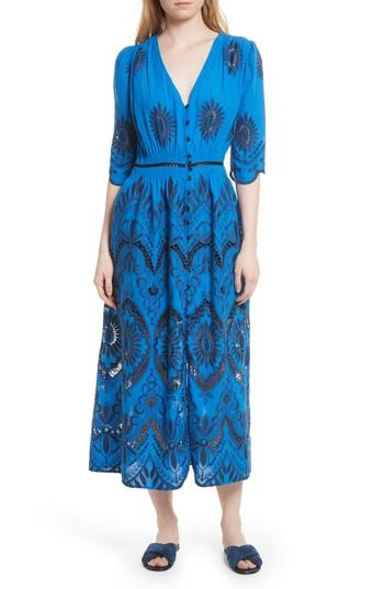 Women's Sea Cotton Eyelet Maxi Dress - Blue