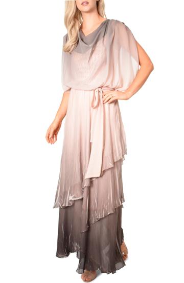 Women's Komarov Drape Chiffon Gown - Beige