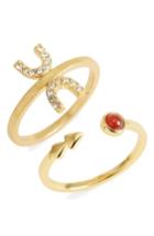 Women's Madewell Tiny Jewels Set Of 2 Stacking Rings