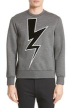 Men's Neil Barrett Side Zip Patch Sweatshirt