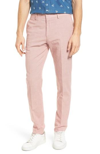 Men's J.crew Ludlow Trim Fit Houndstooth Cotton & Linen Suit Pants