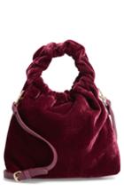 Sole Society Mini Tyll Velvet Top Handle Bag - Burgundy