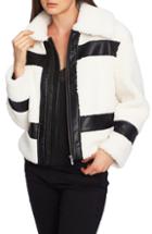 Women's 1.state Faux Shearling Bomber Jacket - White