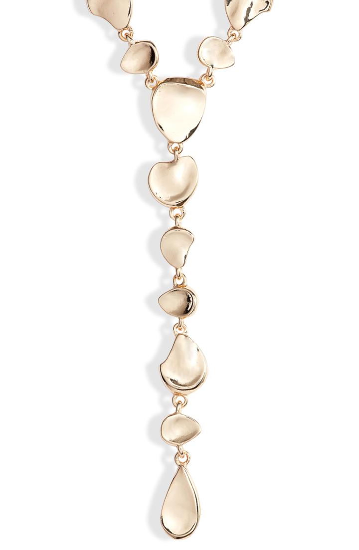 Women's Halogen Hacked Classic Molten Medallion Y-necklace