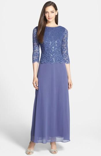 Women's Alex Evenings Mock Two-piece Dress - Blue