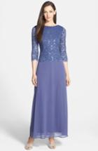 Women's Alex Evenings Mock Two-piece Dress - Blue