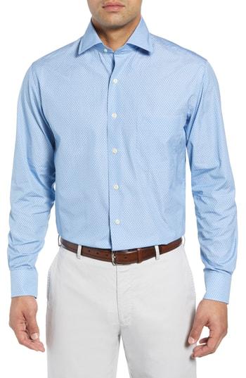Men's Peter Millar Niblick Fit Sport Shirt, Size Small - Blue
