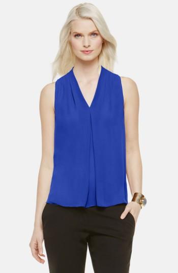 Women's Vince Camuto Sleeveless V-neck Blouse, Size - Blue