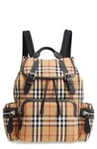 Burberry Medium Rucksack Check Cotton Backpack - Yellow
